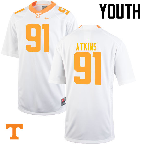 Youth #91 Doug Atkins Tennessee Volunteers College Football Jerseys-White